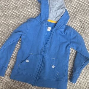 100% Cotton Blue Kids Zip-Up Hoodie 4/5